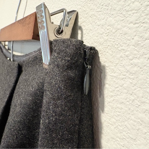 Jil Sander Gray Pencil Skirt Wool Cashmere Blend Pleated Front Size 38 - Picture 6 of 11